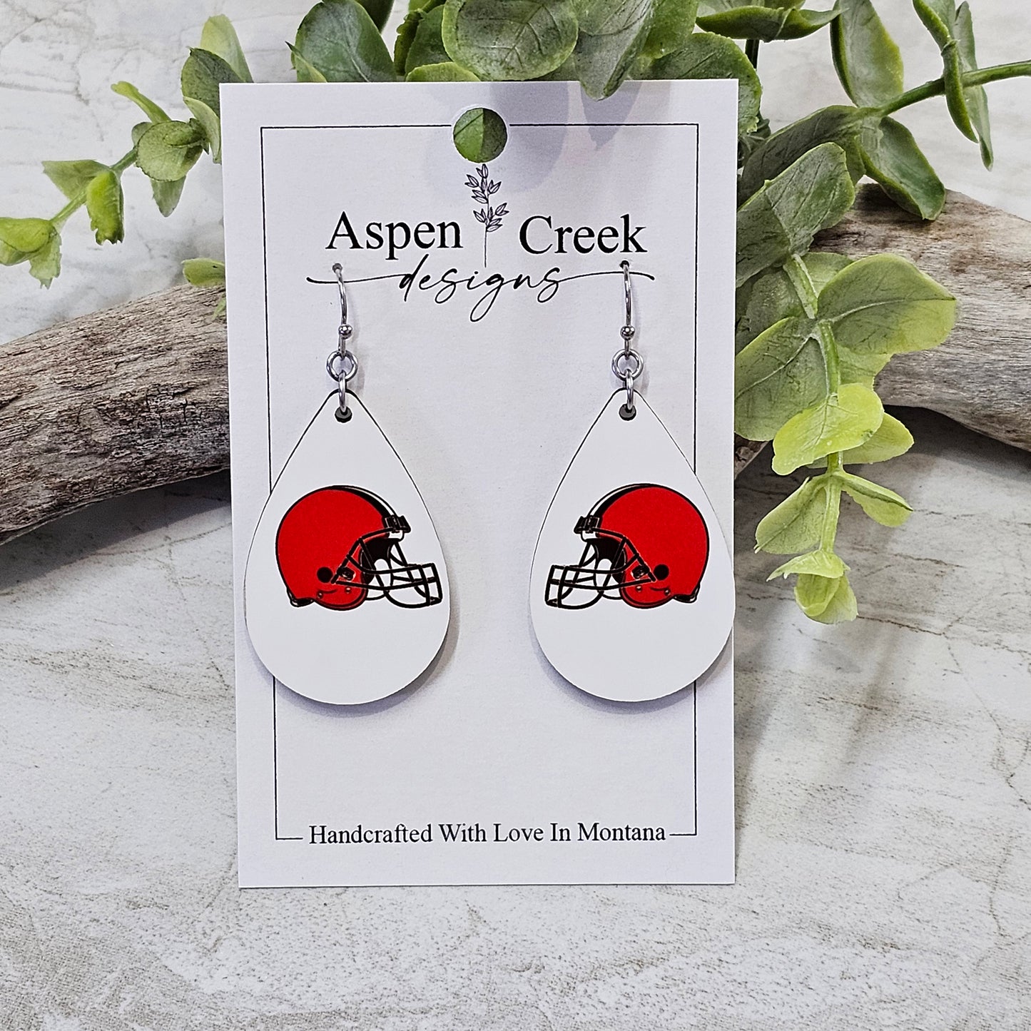 NFL Sublimation Earrings-56-Browns