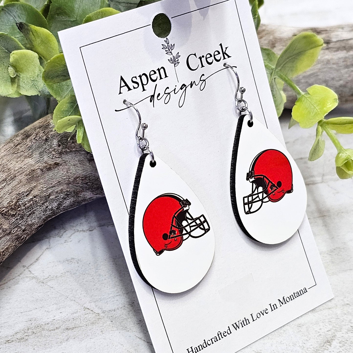 NFL Sublimation Earrings-56-Browns