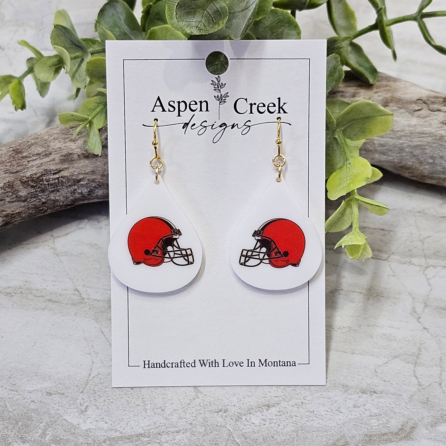 NFL Sublimation Earrings-57-Browns