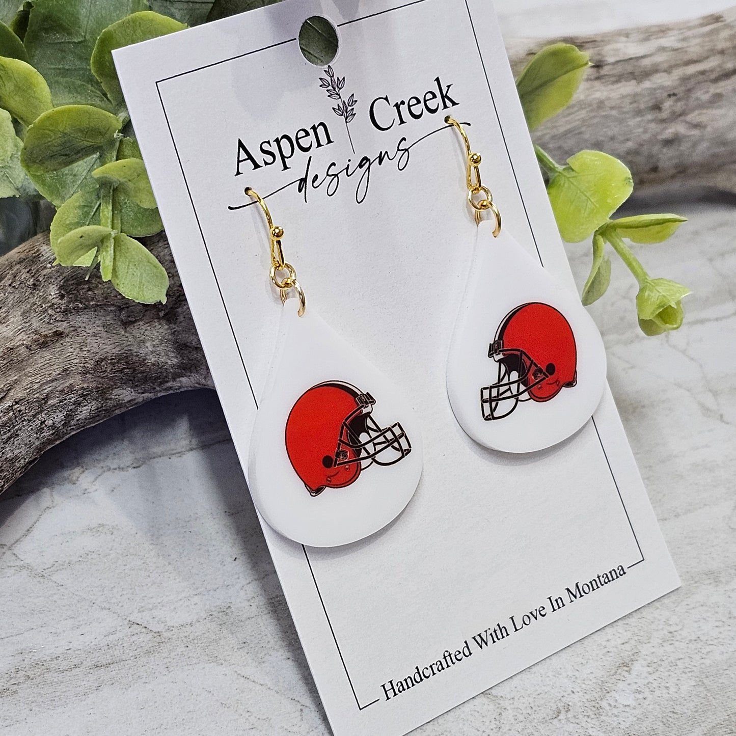 NFL Sublimation Earrings-57-Browns