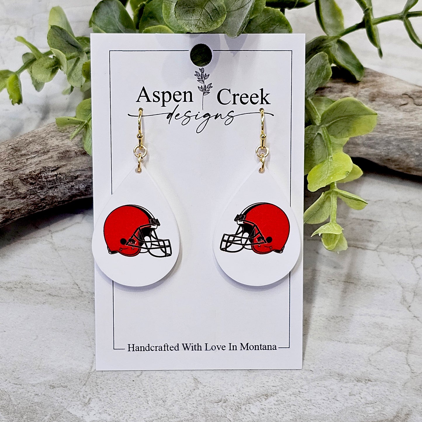 NFL Sublimation Earrings-58-Browns
