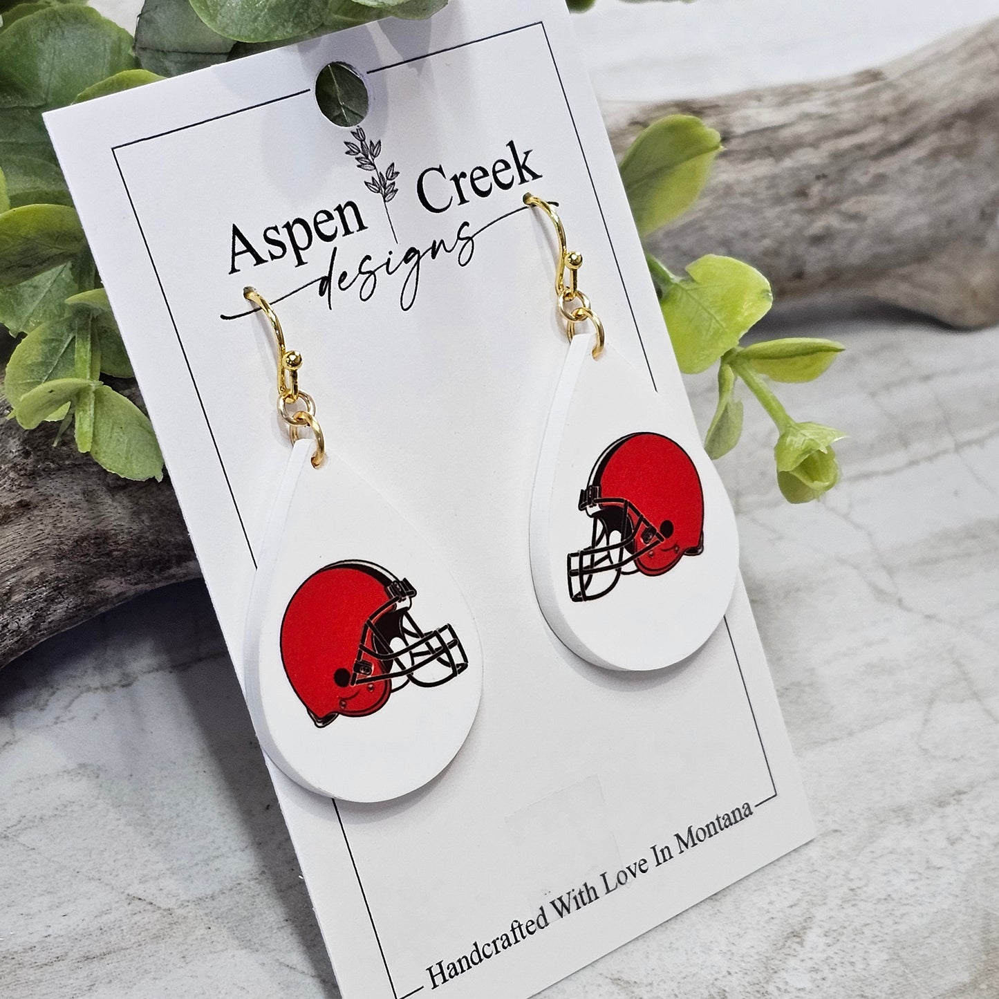 NFL Sublimation Earrings-58-Browns