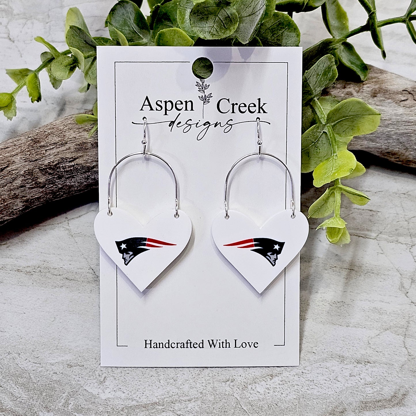 NFL Sublimation Earrings-59-Patriots
