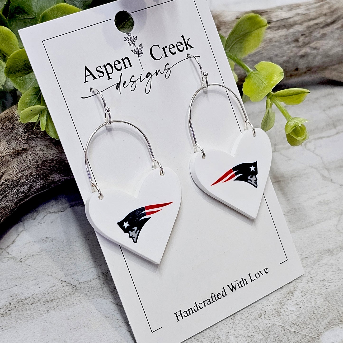 NFL Sublimation Earrings-59-Patriots
