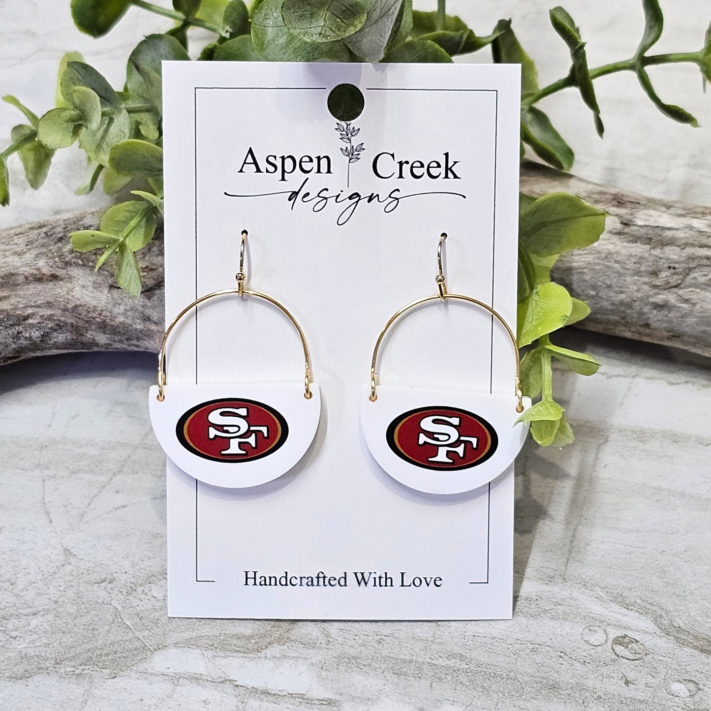 NFL Sublimation Earrings-6-49ers