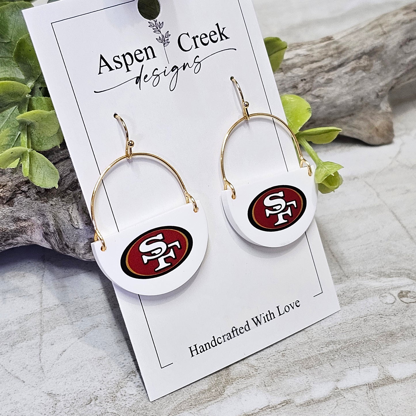 NFL Sublimation Earrings-6-49ers