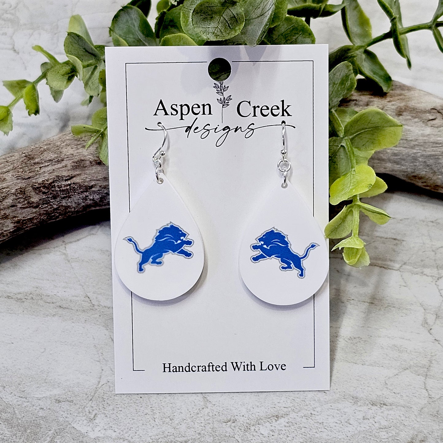 NFL Sublimation Earrings-61-Lions