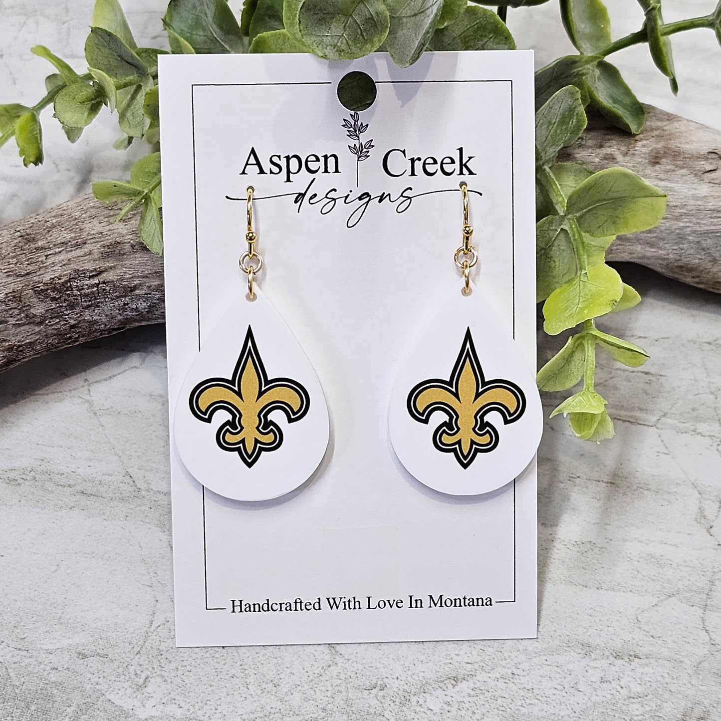 NFL Sublimation Earrings-65-Saints