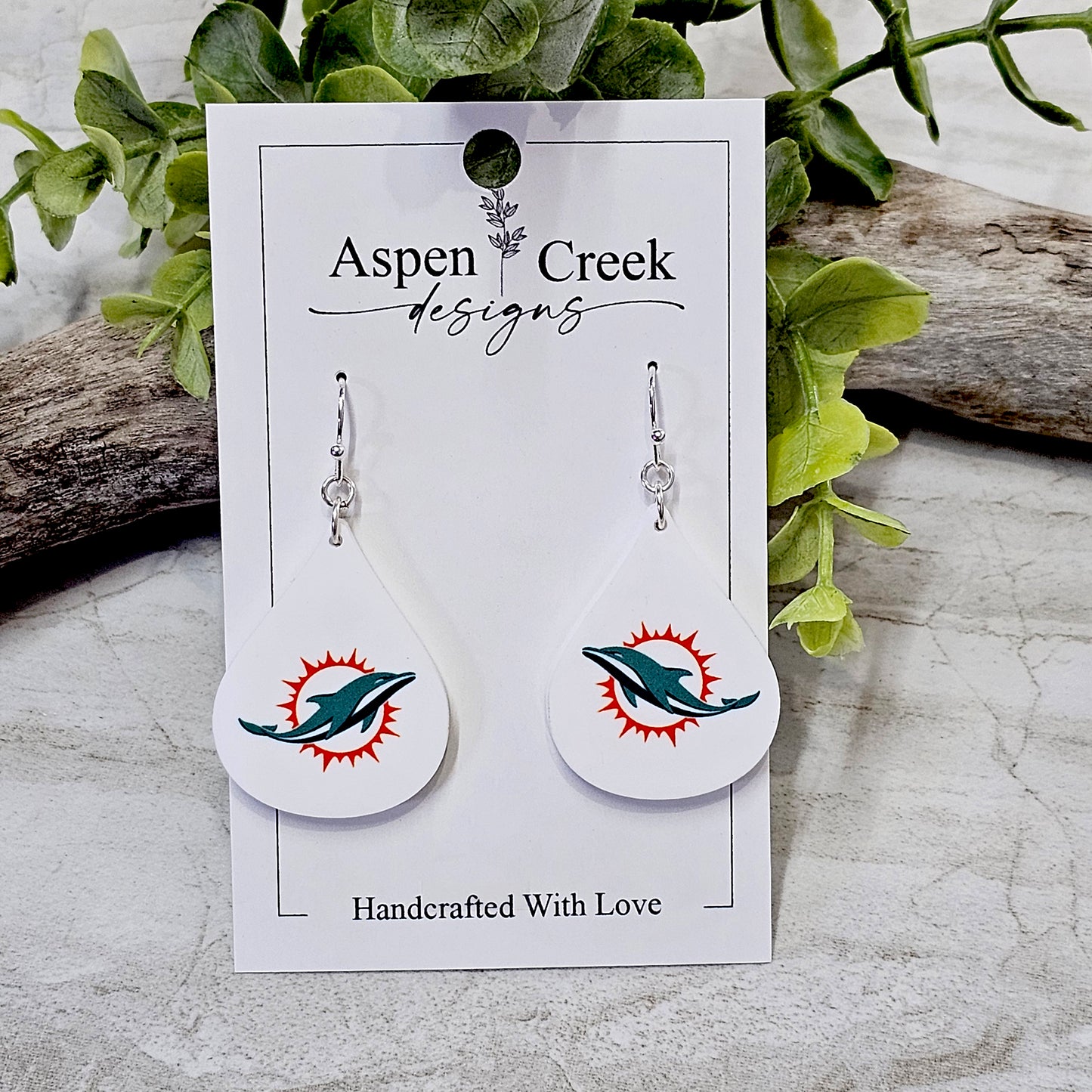 NFL Sublimation Earrings-66-Dolphins