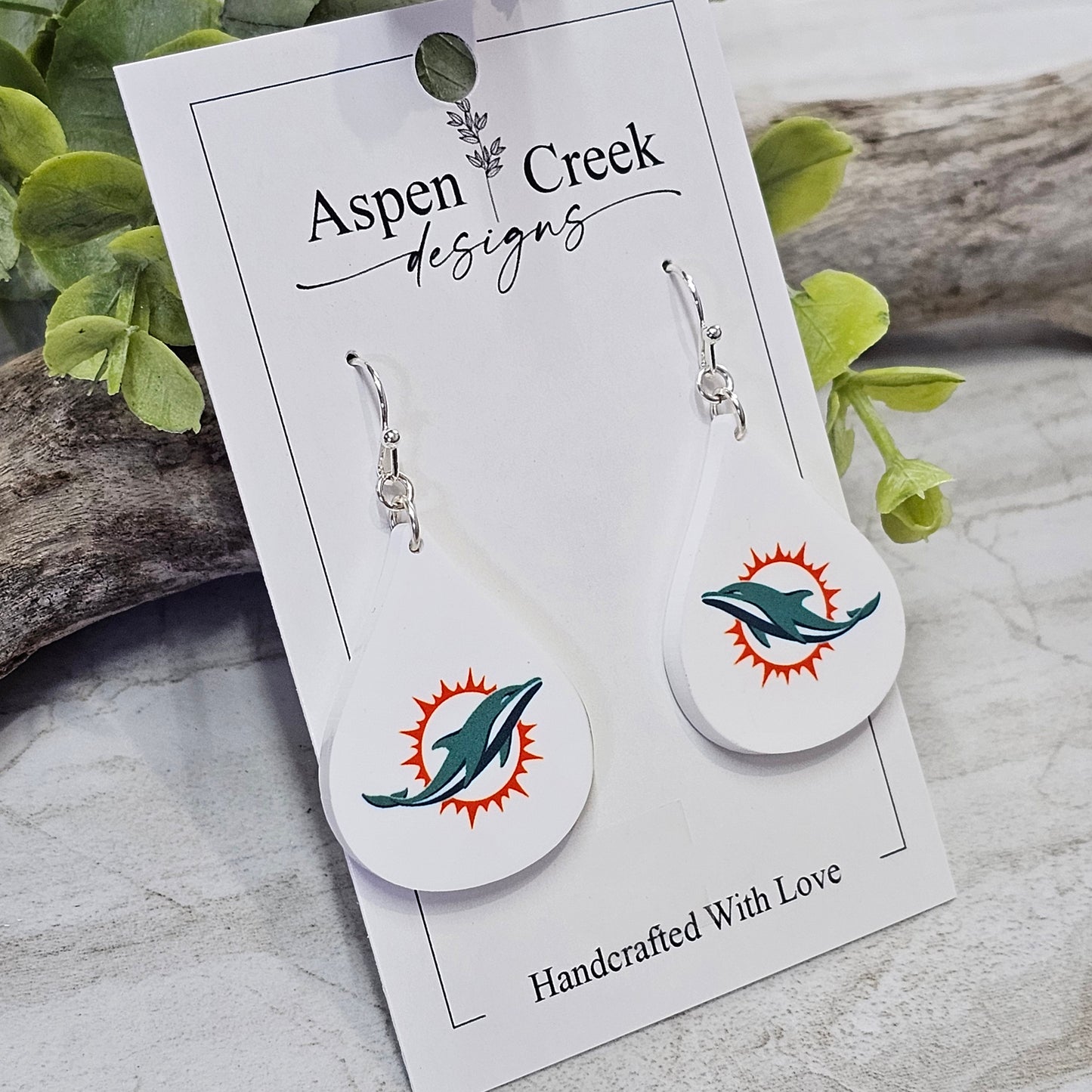 NFL Sublimation Earrings-66-Dolphins