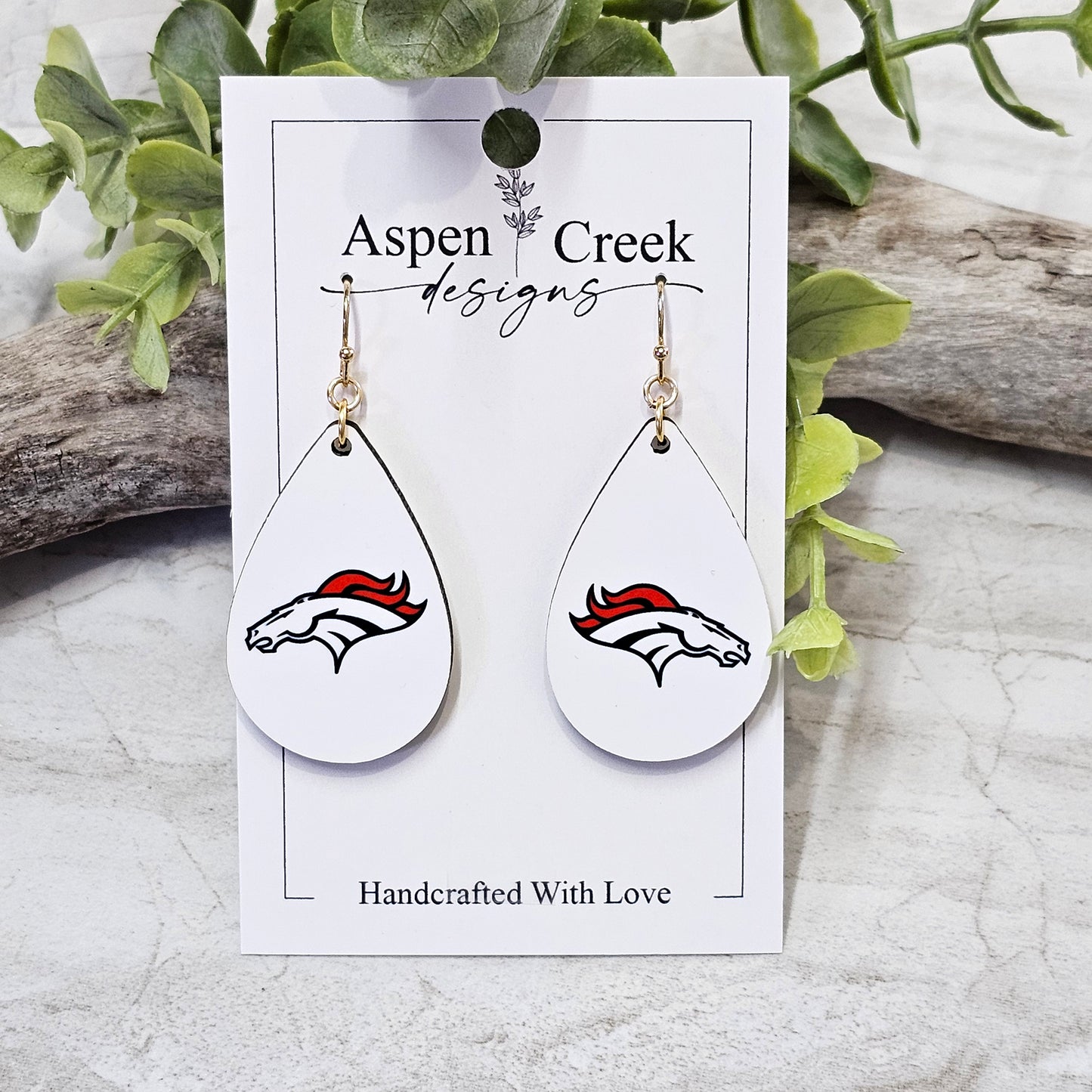 NFL Sublimation Earrings-68-Broncos
