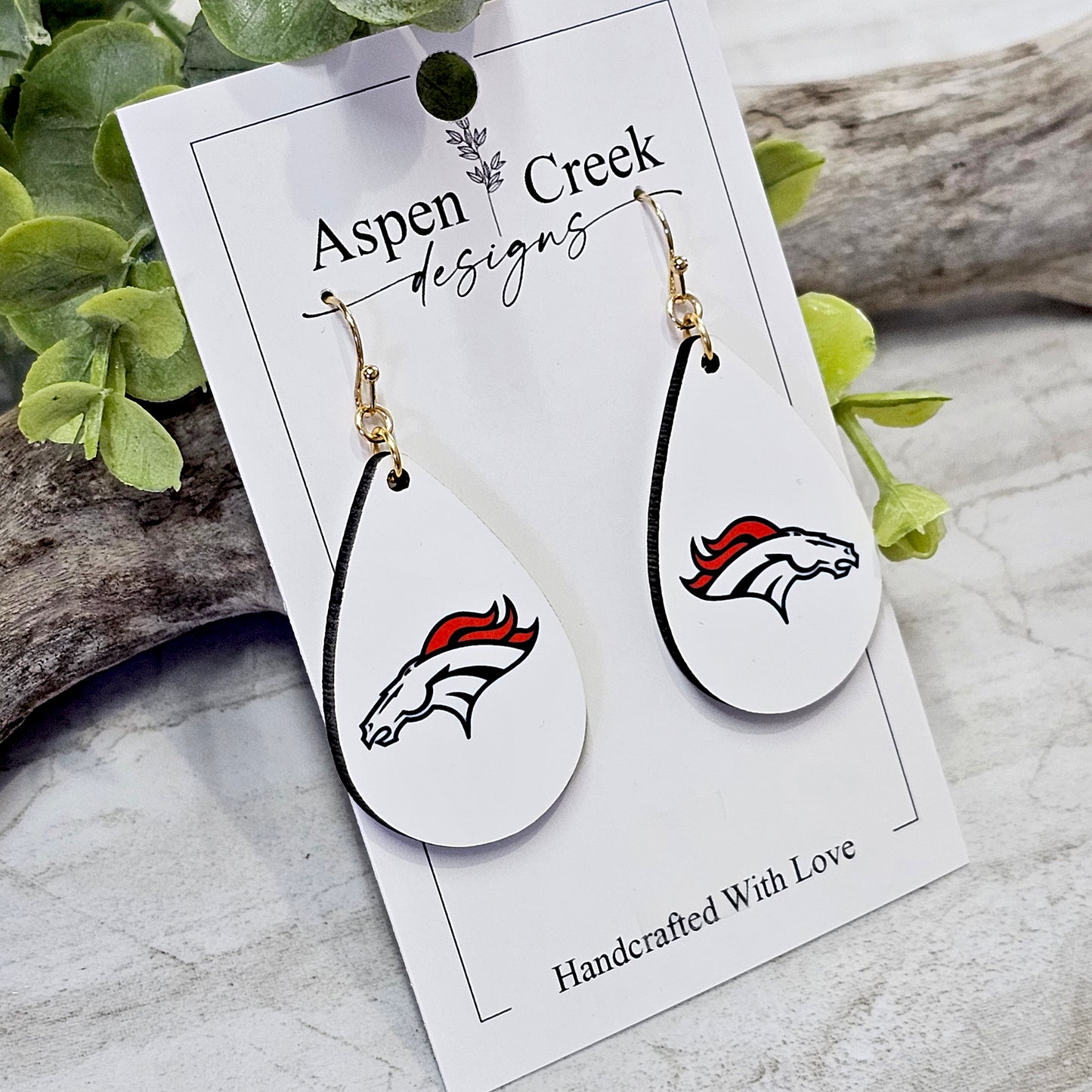 NFL Sublimation Earrings-68-Broncos