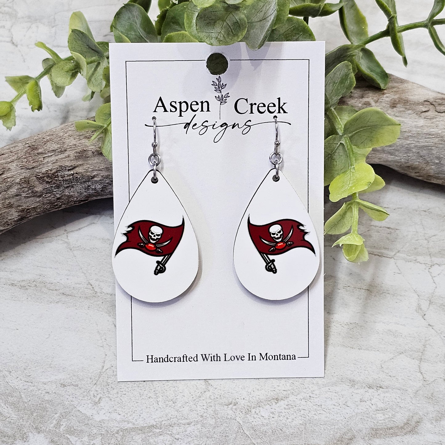 NFL Sublimation Earrings-70-Buckaneers