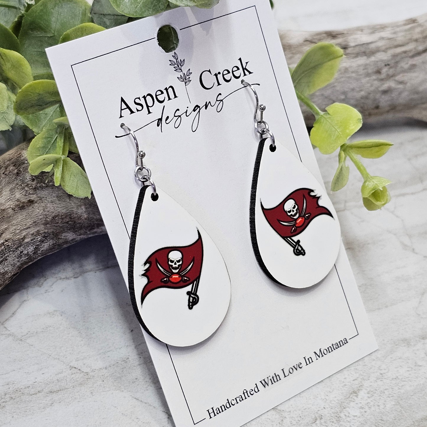 NFL Sublimation Earrings-70-Buckaneers