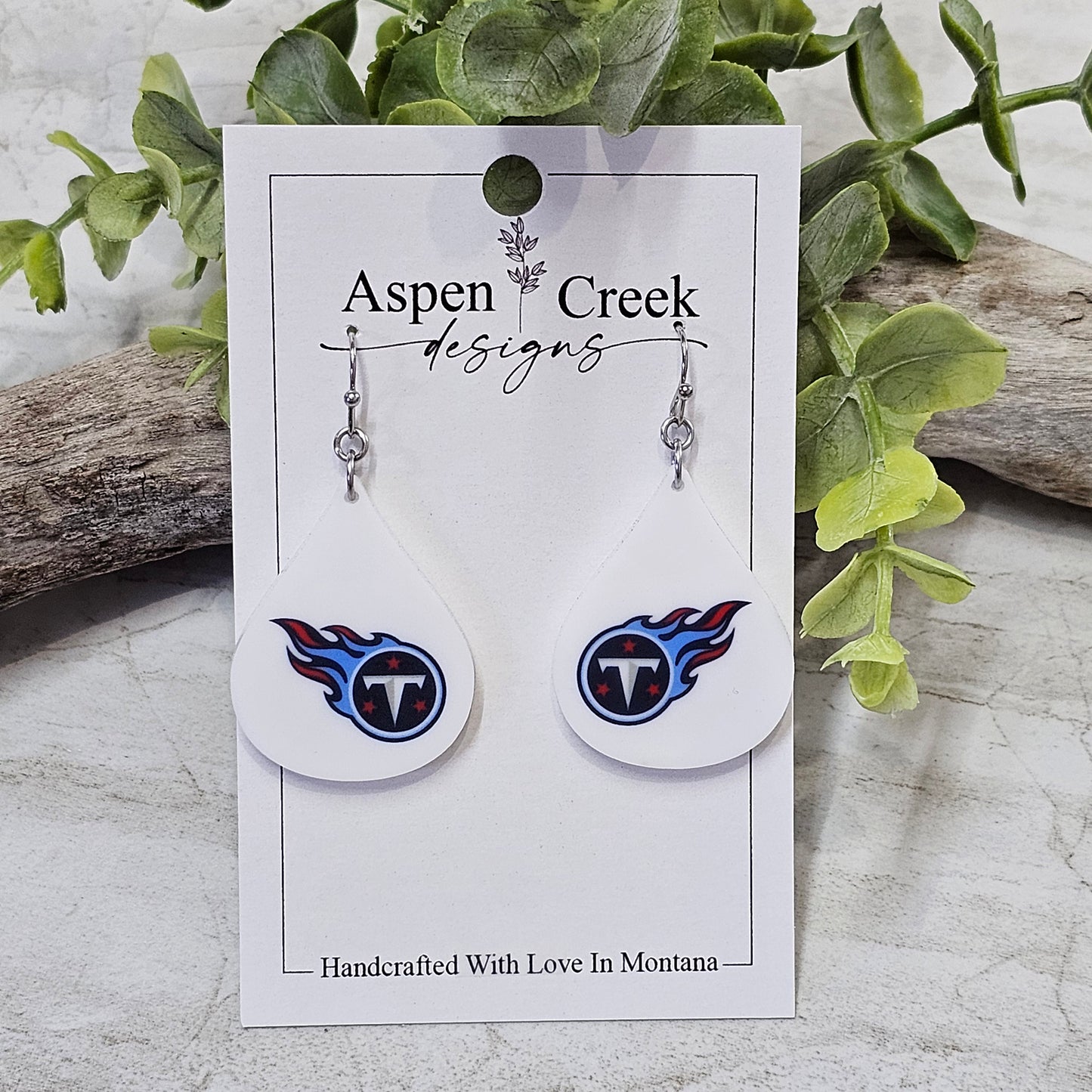 NFL Sublimation Earrings-72-Titans