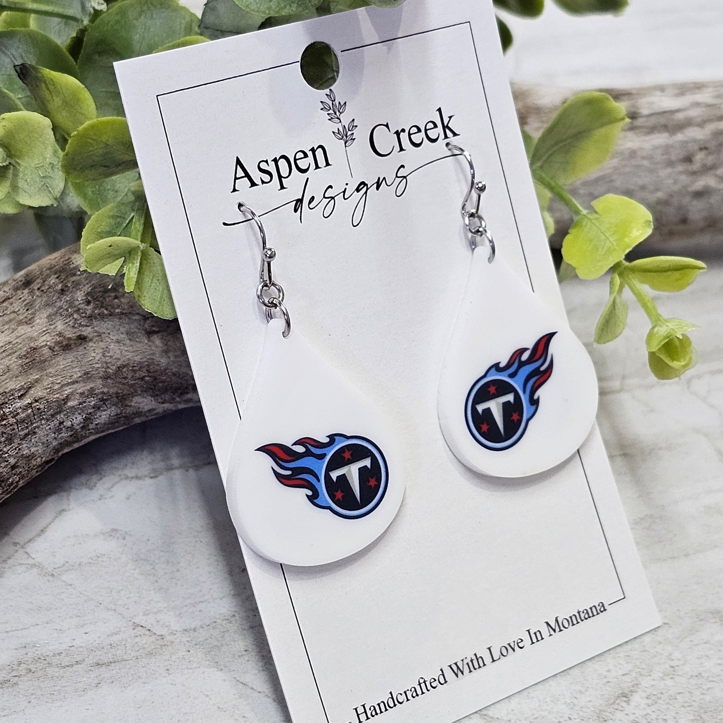 NFL Sublimation Earrings-72-Titans