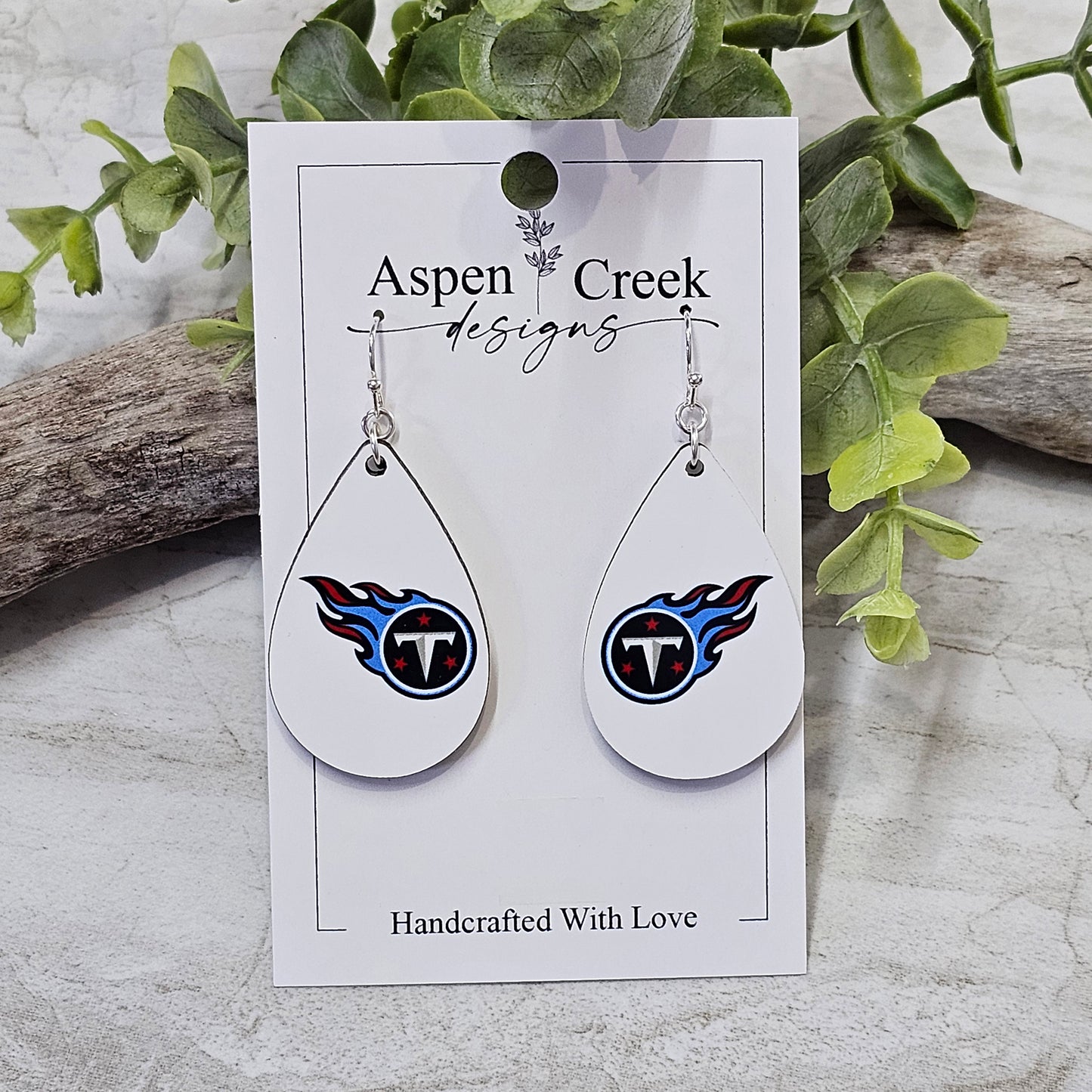 NFL Sublimation Earrings-73-Titans