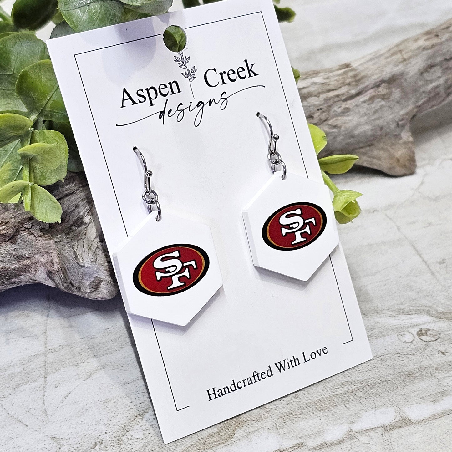 NFL Sublimation Earrings-8-49ers