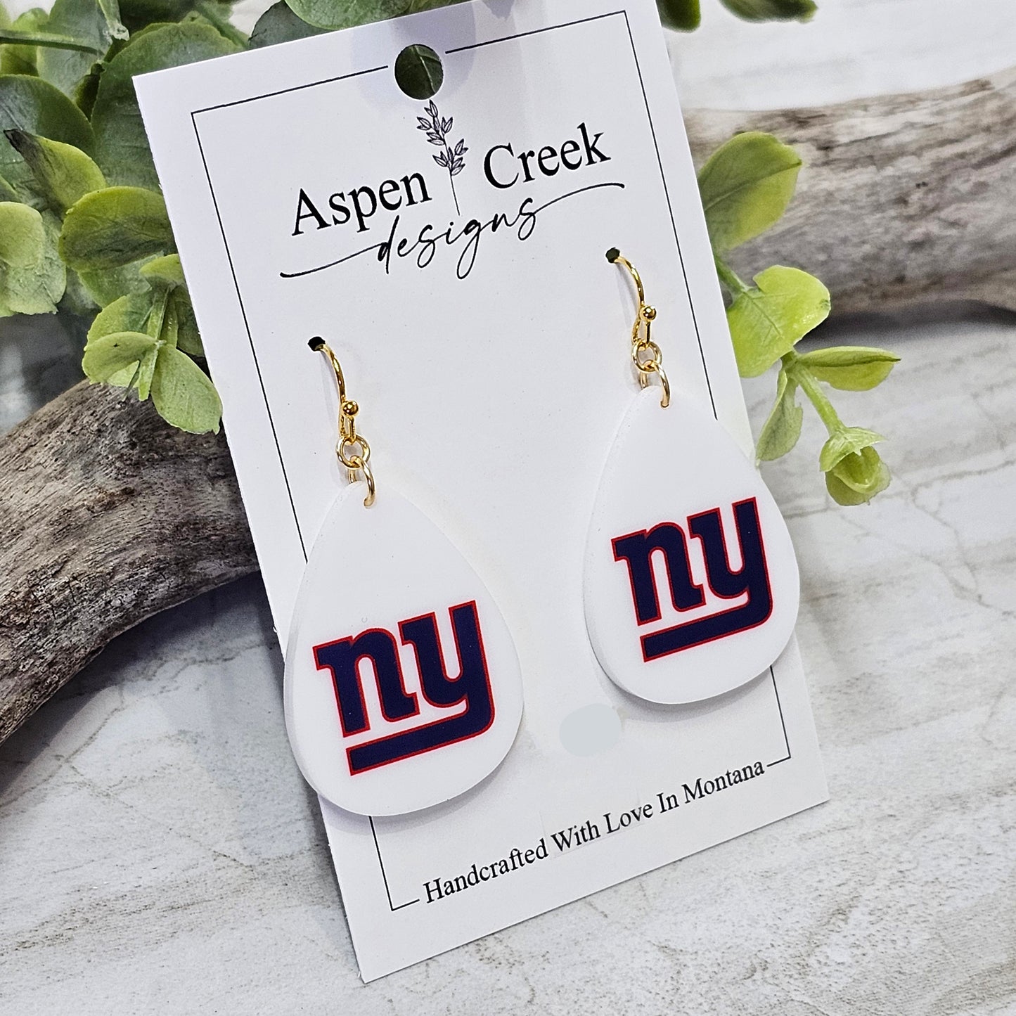 NFL Sublimation Earrings-90-Giants