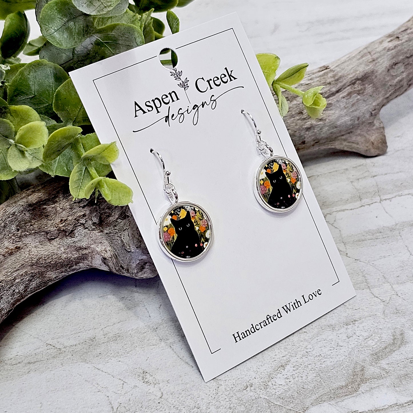 Silver Bezel Sublimation Scenic Earrings-SSB-288