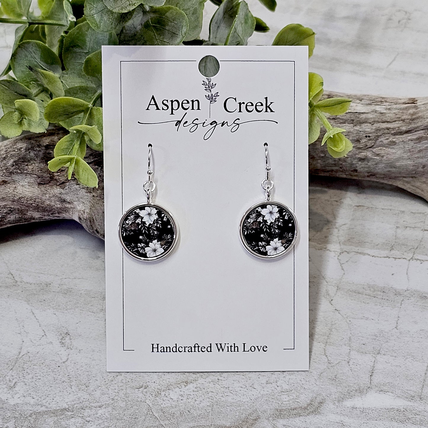 Silver Bezel Sublimation Scenic Earrings-SSB-292