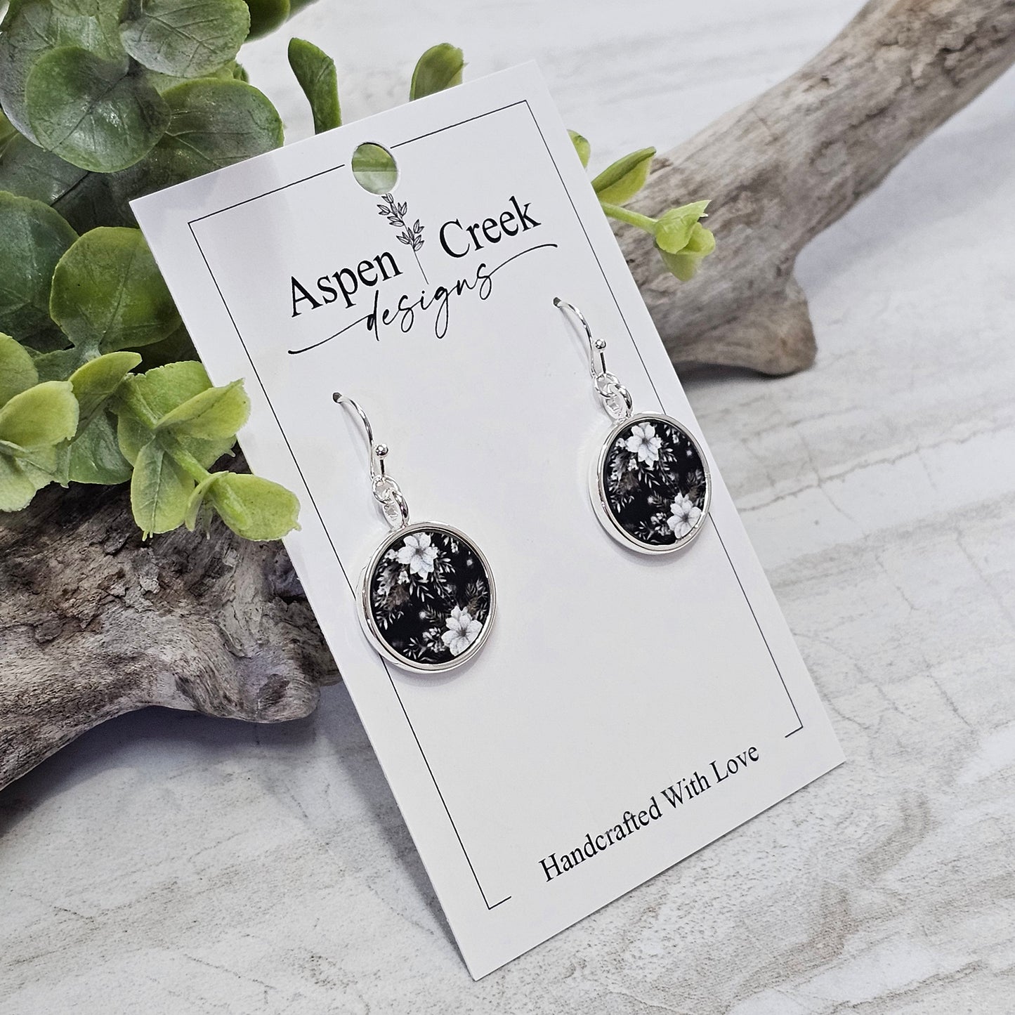 Silver Bezel Sublimation Scenic Earrings-SSB-292