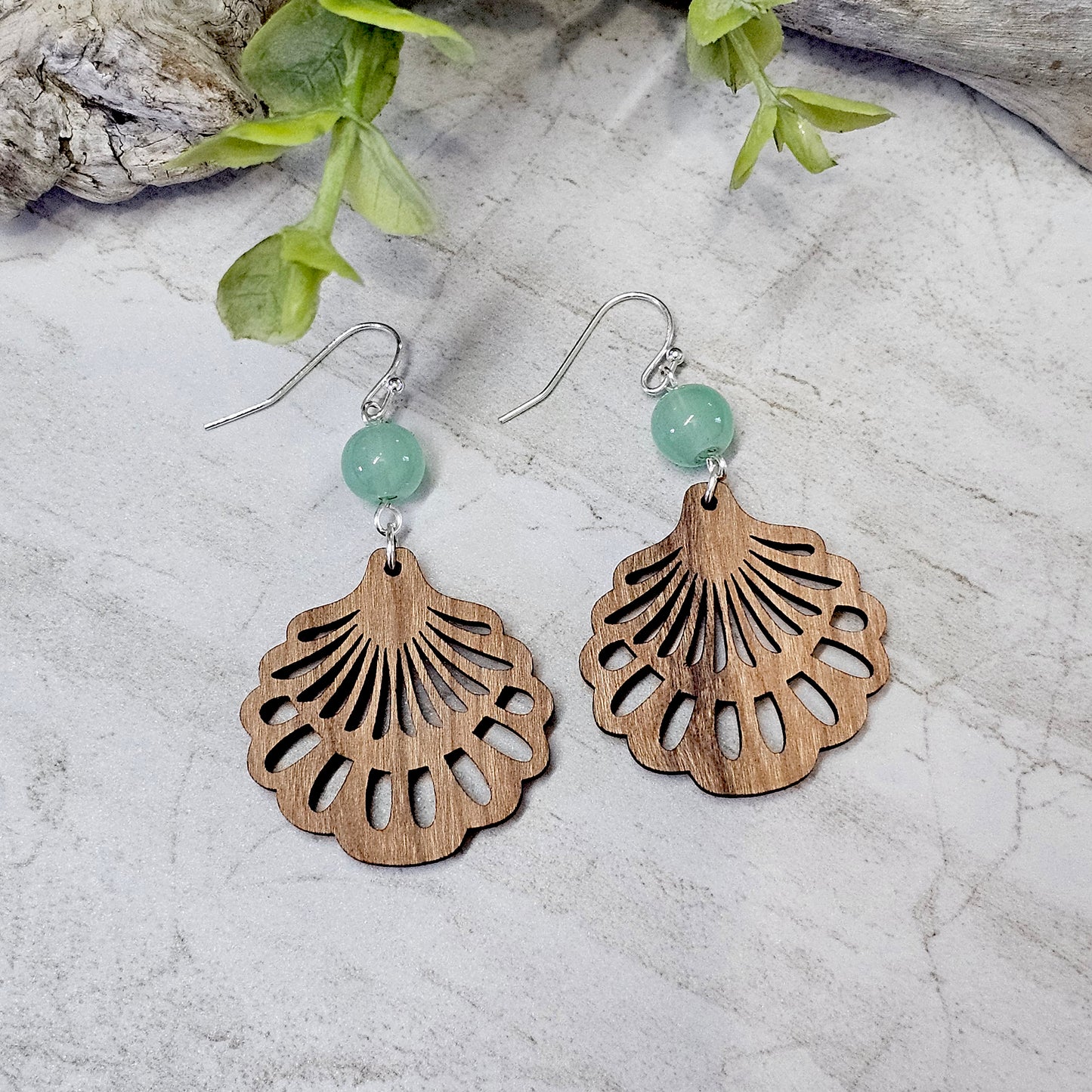 Wood And Beads Earrings-WB-18