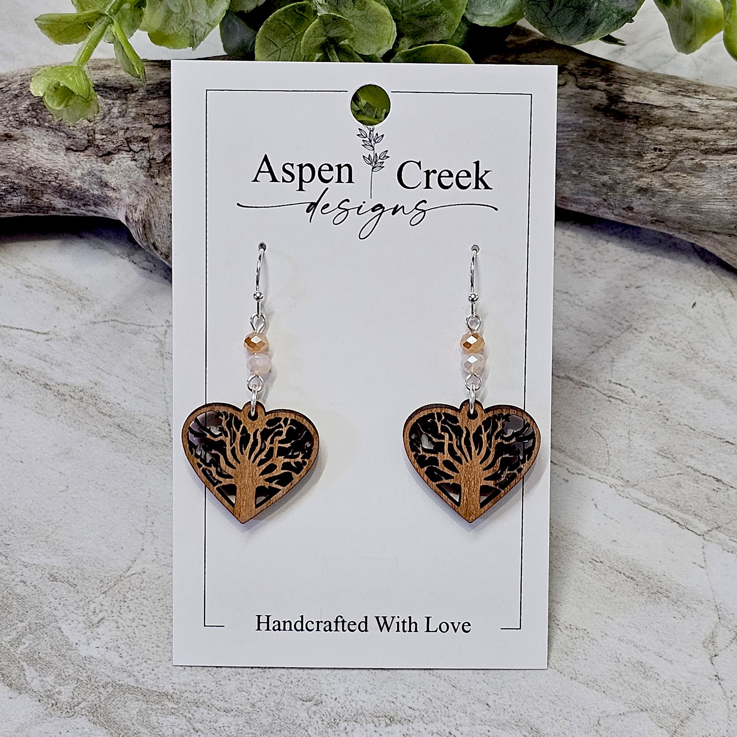 Wood And Beads Earrings-WB-21