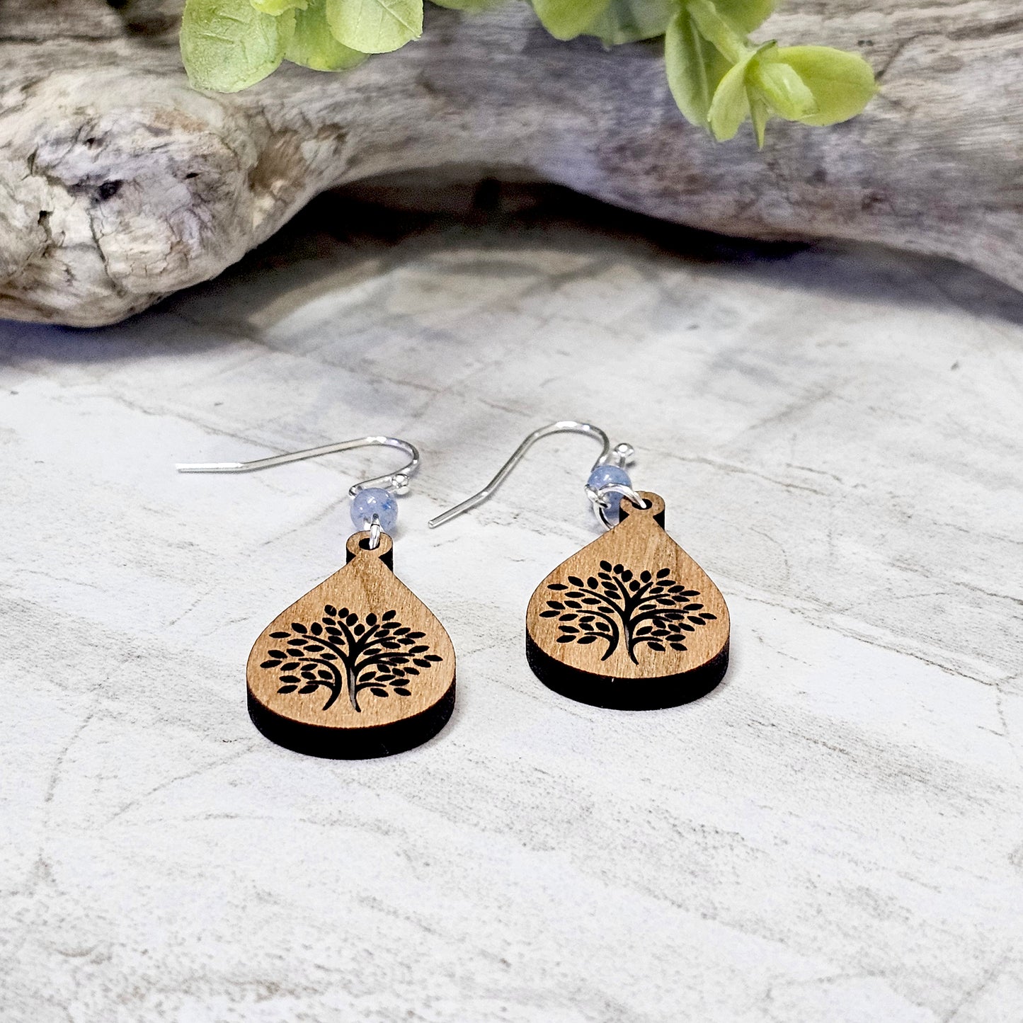 Wood And Beads Earrings-WB-7