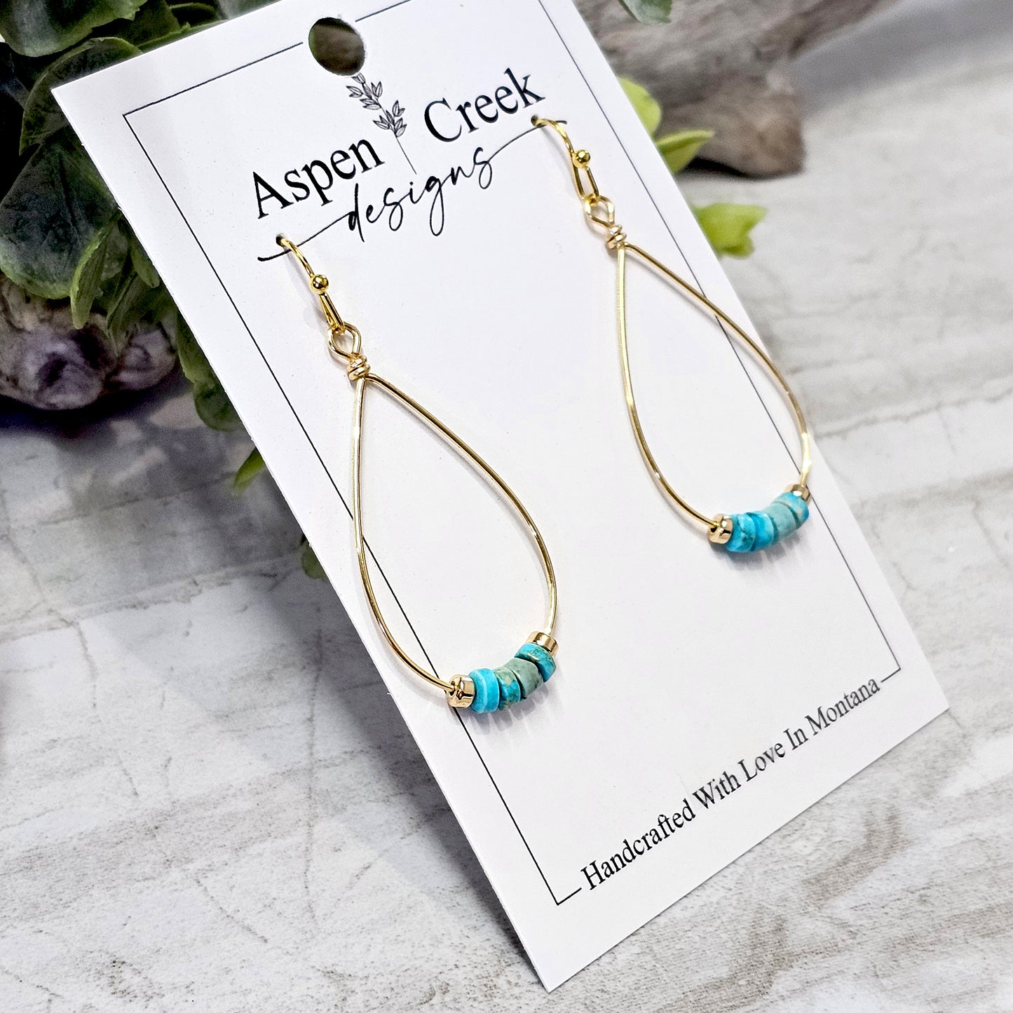 Wire/Bead/Metal Handcrafted Earrings-WBM-14