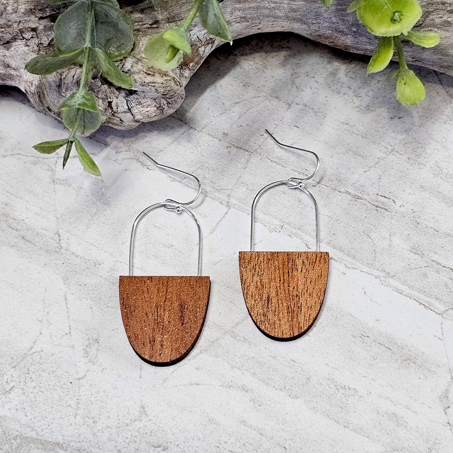 Wood And Wire/Metal Earrings- WW-2