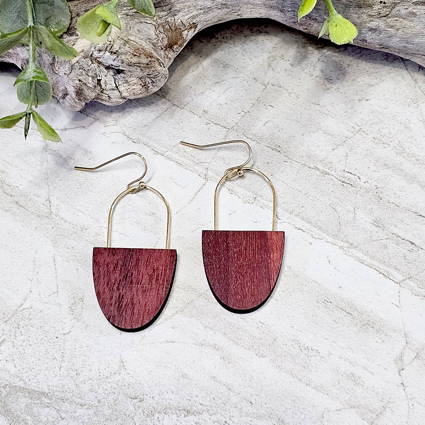 Wood And Wire/Metal Earrings- WW-3