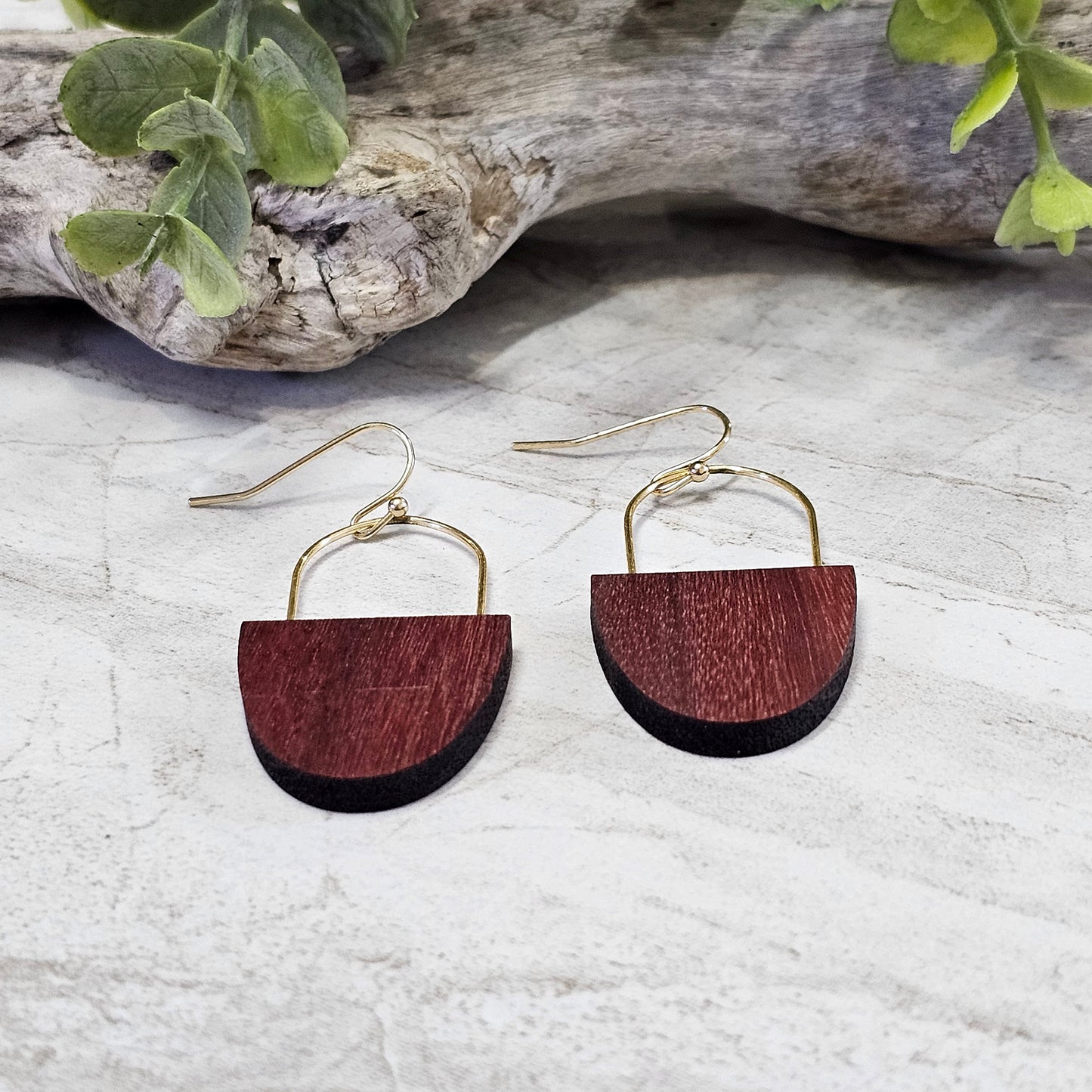 Wood And Wire/Metal Earrings- WW-3