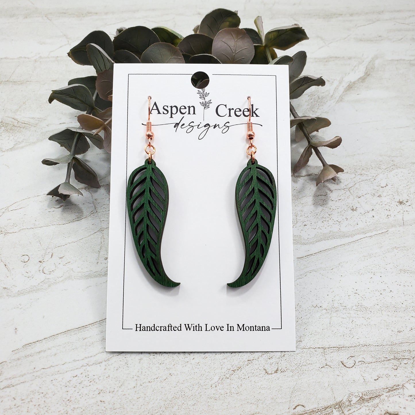 Wood Earrings- Leaf