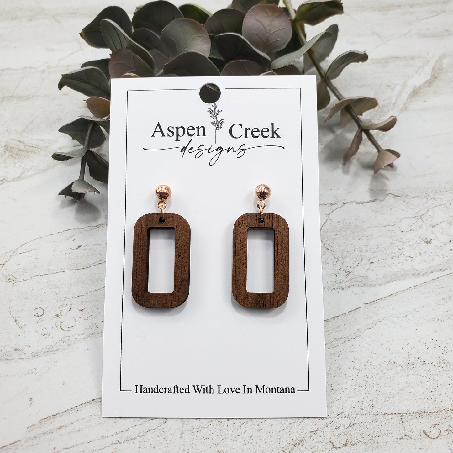 Wood Earrings- Rectangle