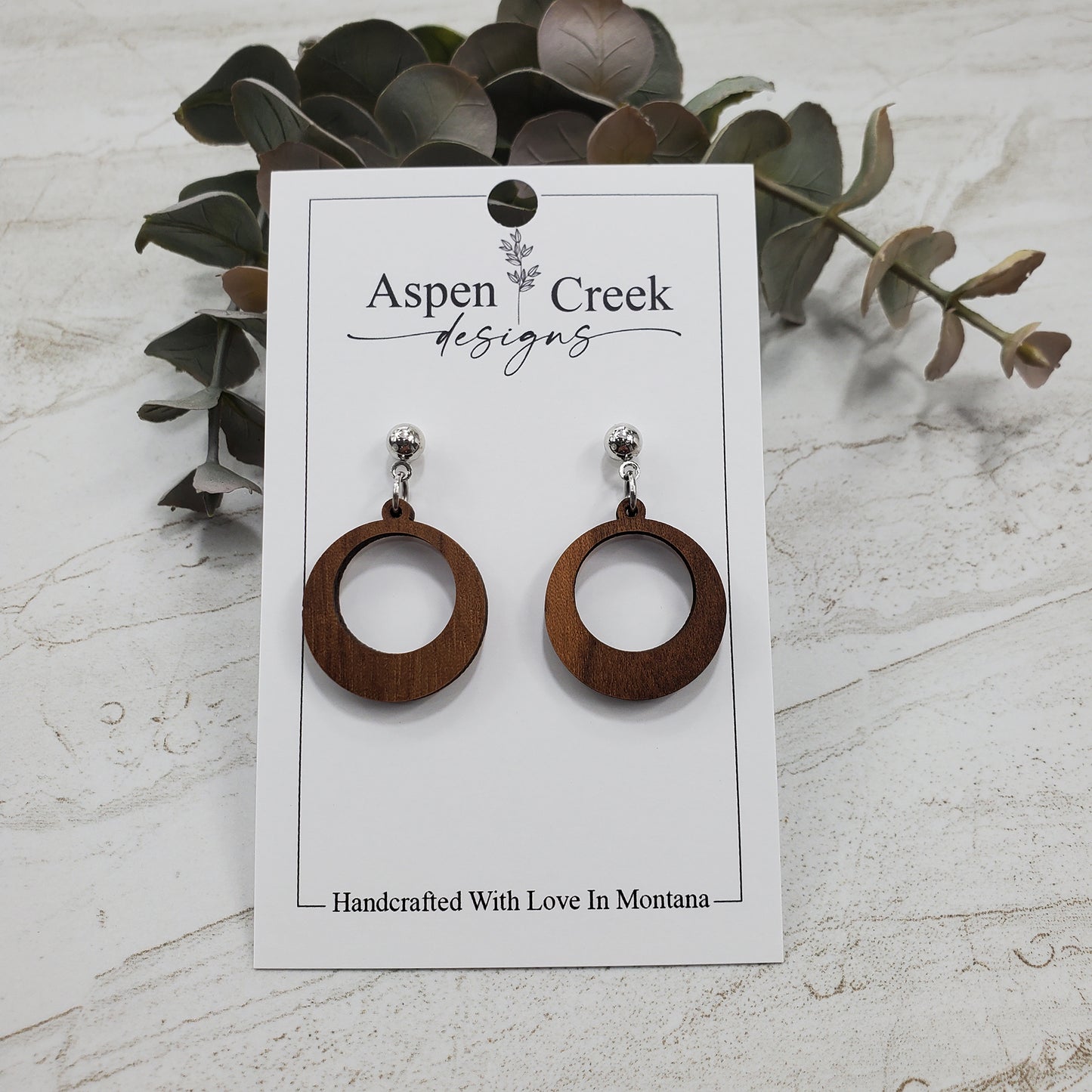 Wood Earrings- Circles