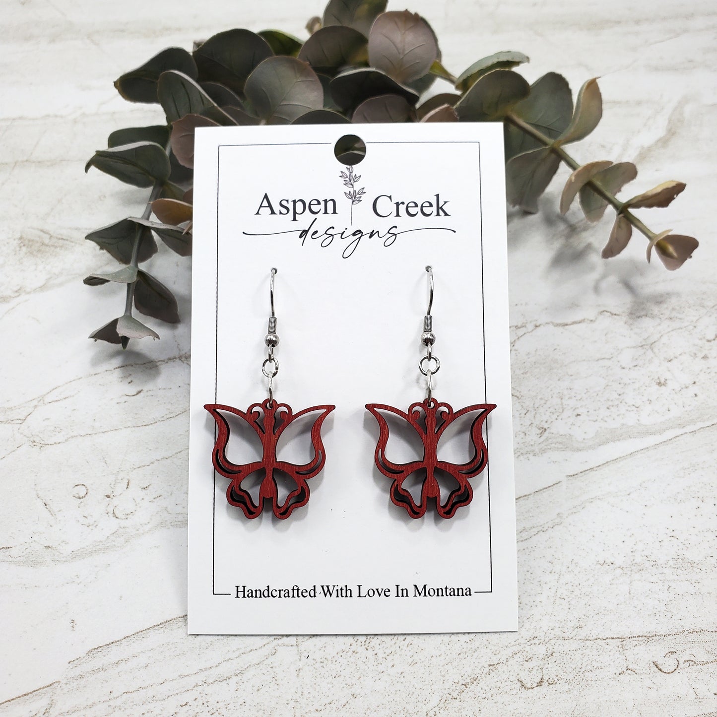 Wood Earrings- Butterfly