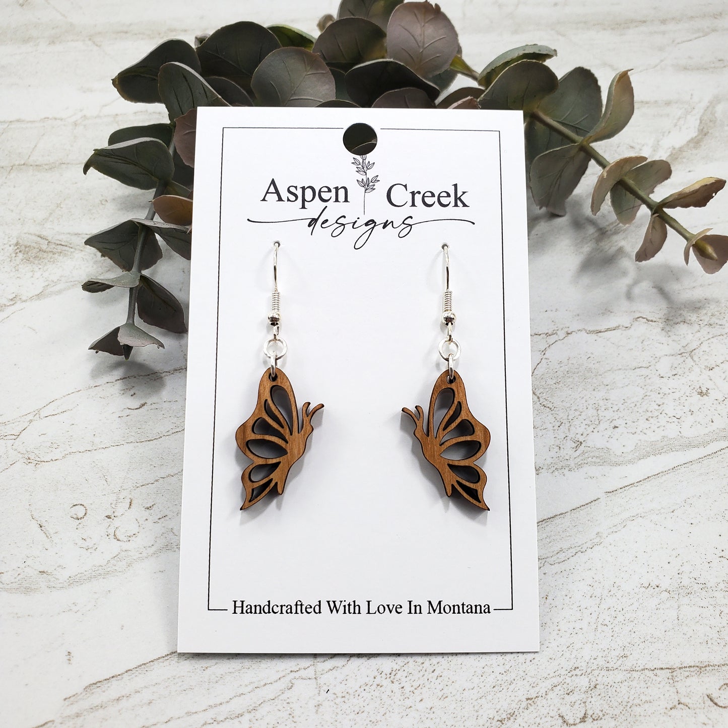 Wood Earrings- Butterfly