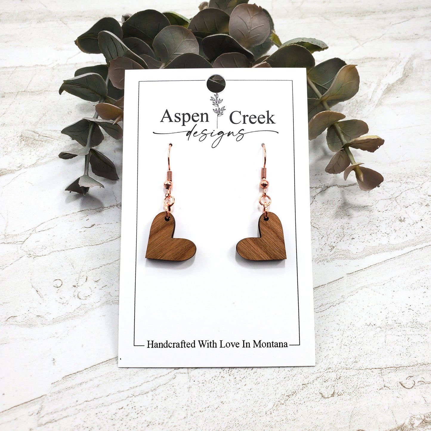 Wood Earrings- Hearts