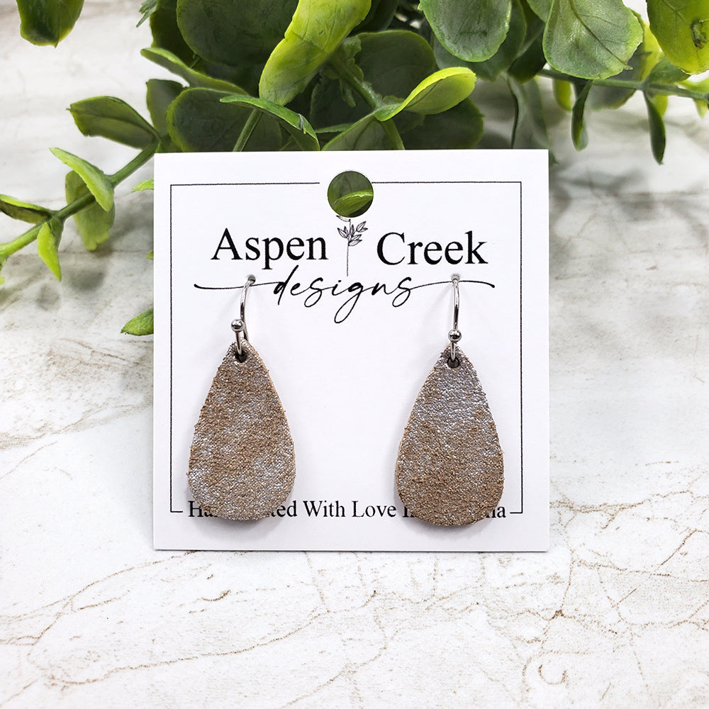 Mini Leather Earrings- Brown Sugar
