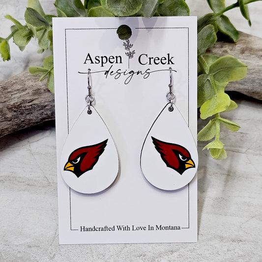 NFL Sublimation Earrings-77-Cardinals