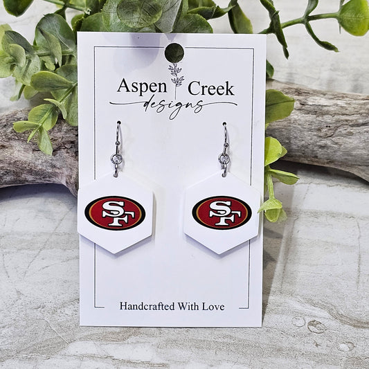 NFL Sublimation Earrings-8-49ers