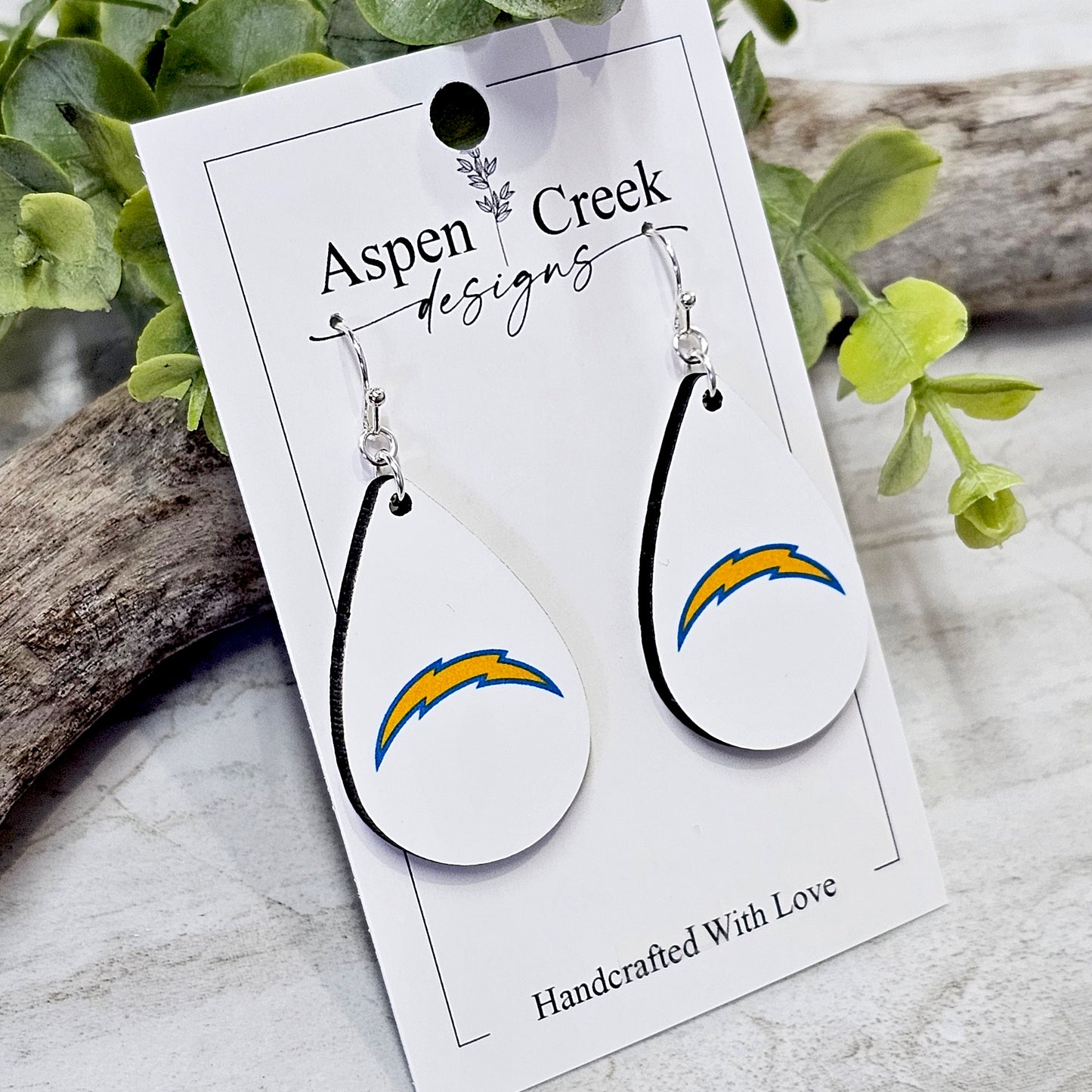 NFL Sublimation Earrings-84-Chargers