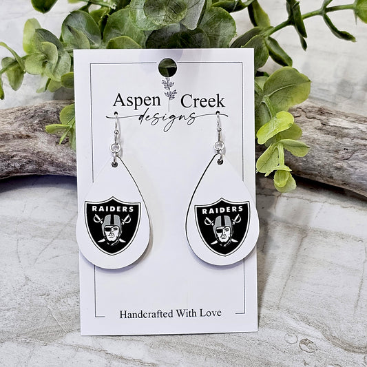 NFL Sublimation Earrings-9-Raiders