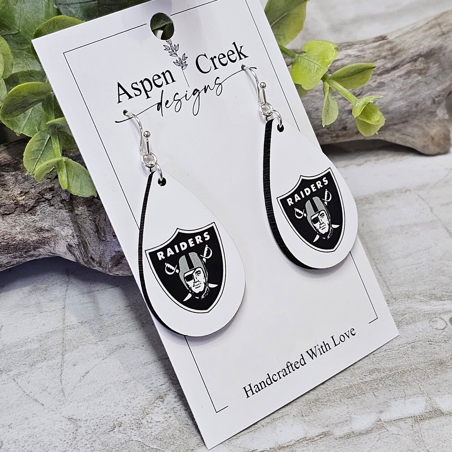 NFL Sublimation Earrings-9-Raiders