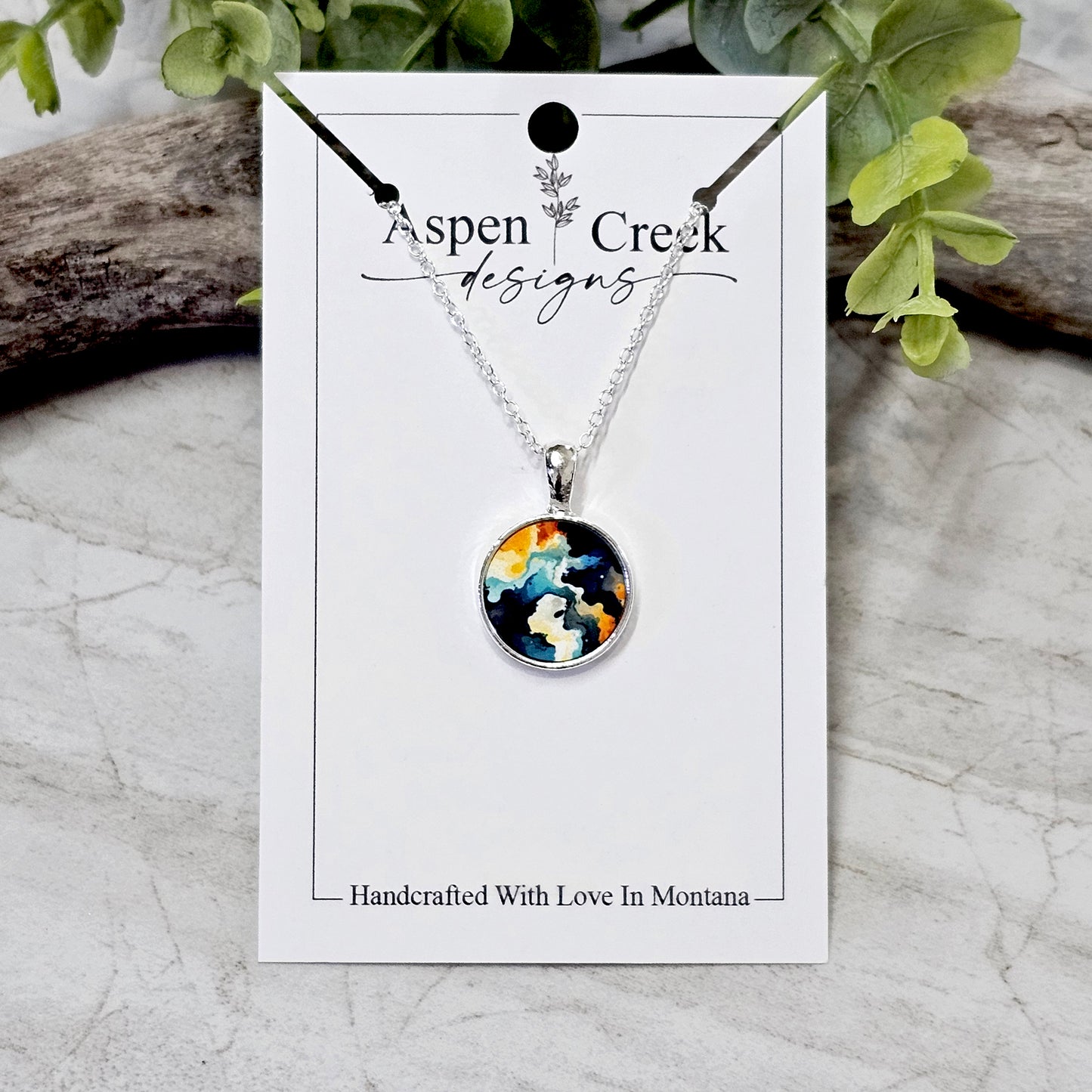 Scenic Silver Bezels Sublimation Necklaces- NSS-101