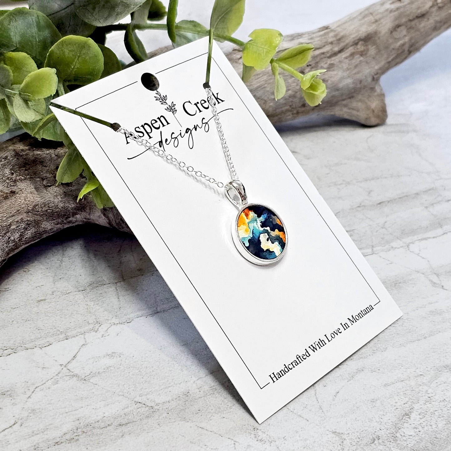 Scenic Silver Bezels Sublimation Necklaces- NSS-101