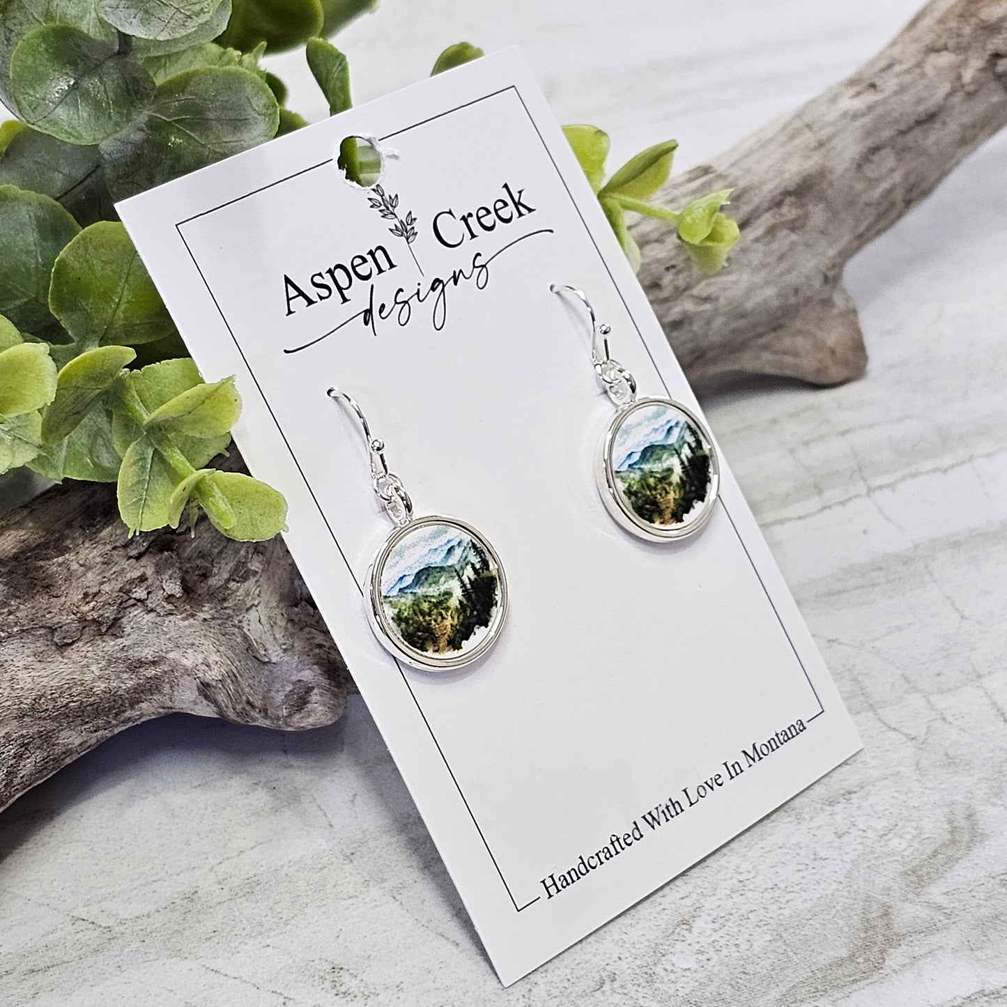 Silver Bezel Sublimation Scenic Earrings-SSB-2