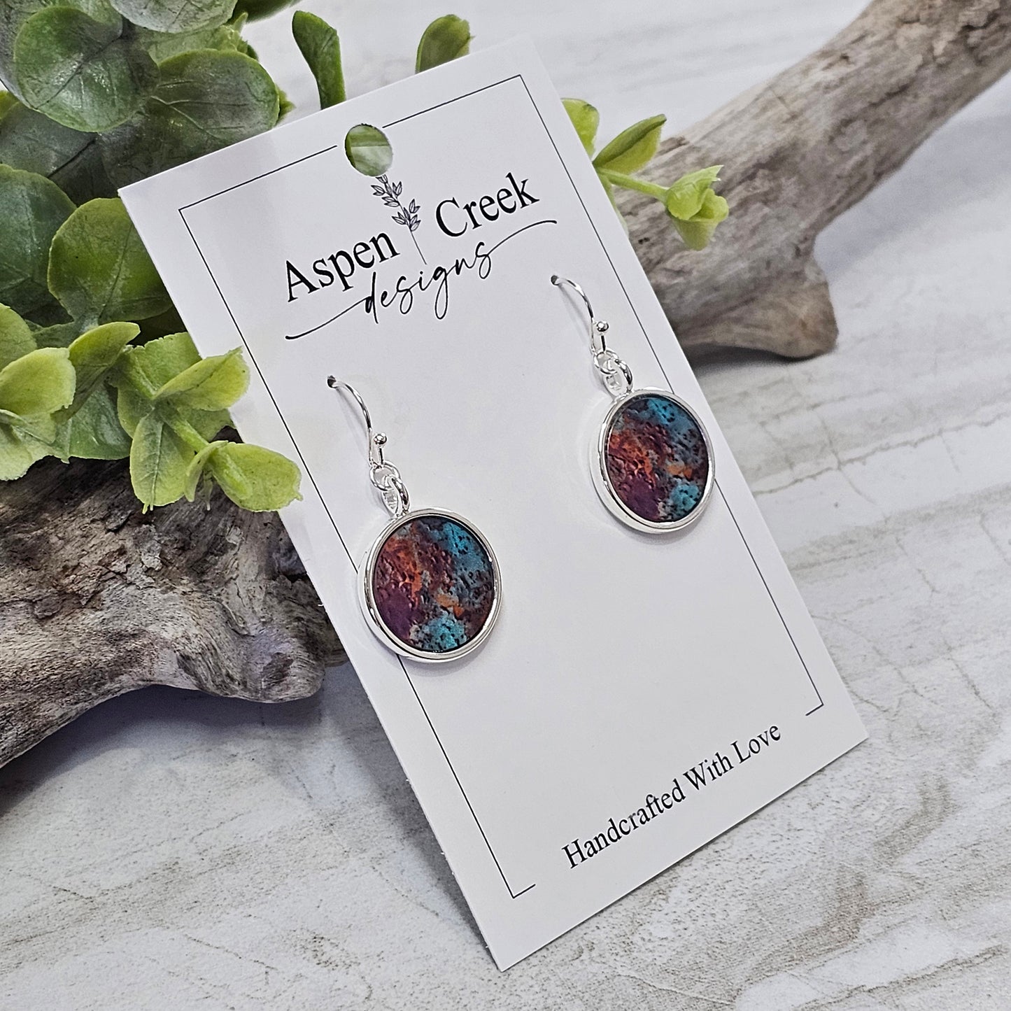 Silver Bezel Sublimation Scenic Earrings-SSB-290