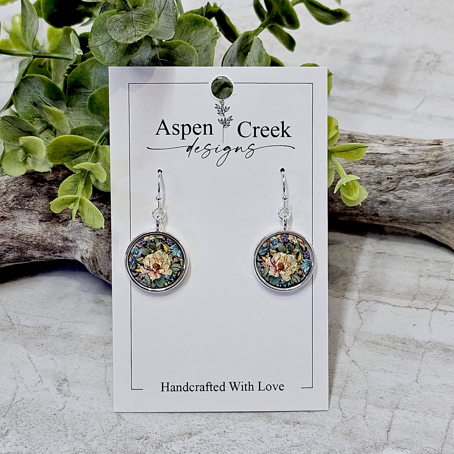 Silver Bezel Sublimation Scenic Earrings-SSB-294